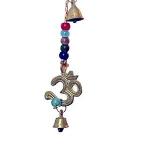 Brass Decorative String of Metal and Beads Vintage Indian Style Hanging Bells